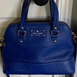 kate ♠️ spade  cobalt blue leather pebbled leather
